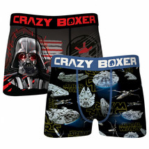 Star Wars Darth Vader and Millennium Falcon 2-Pack of Men&#39;s Crazy Boxer ... - £17.96 GBP+