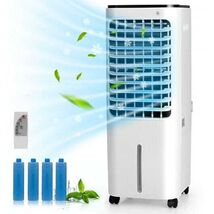 4-in-1 Evaporative Air Cooler with 12L Water Tank and 4 Ice Boxes-White - $138.29