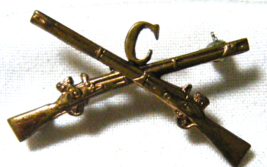 WW2 infantry officers collar pin C company - $49.49