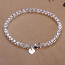 925 Sterling Silver Charm Round Bangle Women&#39;s Fashion Bracelet DLH172 - £8.75 GBP