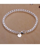 925 Sterling Silver Charm Round Bangle Women&#39;s Fashion Bracelet DLH172 - £8.80 GBP