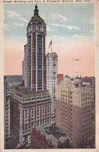 Singer Building Financial District New York City NY 1923 Postcard A31 - $2.96