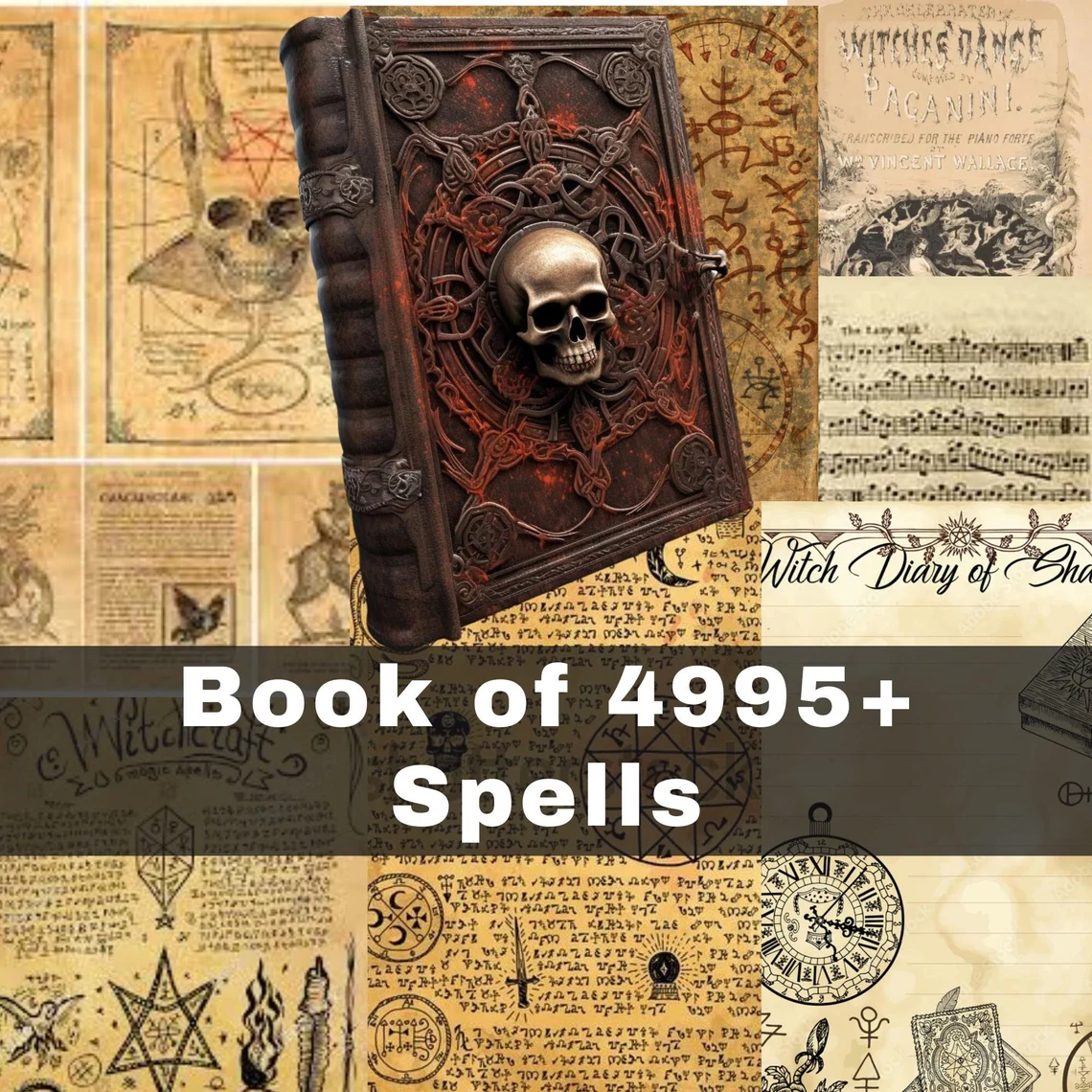 Secret 4995 Spell Book, Book of Shadows, Printable Grimoire, Wiccan, Witchcraft  - £2.33 GBP