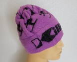 Vintage Kids Acrylic Wool Killington VT Ski Winter Hat Purple Black - £17.02 GBP