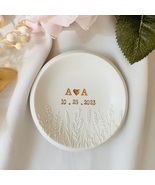 Personalized, custom ring dish, 3D embossed flower garden, polymer clay ... - £23.95 GBP