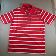 Nike Golf XL Dri-FIT Polo Shirt Orange White Striped Performance Short S... - $32.36 CAD
