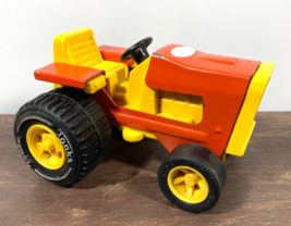 Vintage 70s TONKA Orange & Yellow FARM TRACTOR 811002 Toy Farming Pressed Steel - $14.84