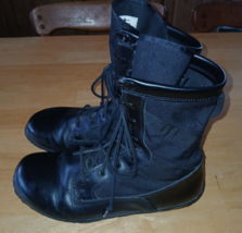 TACTICAL RESEARCH MEN'S BLACK LEATHER/CANVAS COMBAT BOOTS TR-102-11.5R-NICE - $35.00