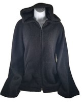 Womens Audrey &amp; Celine Black Hoodie Jacket 100% Polyester Zipper 2 Pockets XL - £14.78 GBP