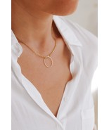 Karma necklace, gold eternity open circle stainless steel chain Layering... - $28.72 CAD