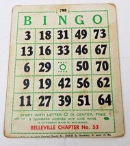 Bingo Card 1950 Loyal Order of Moose Belleville Illinois Chapter 53 - £11.38 GBP