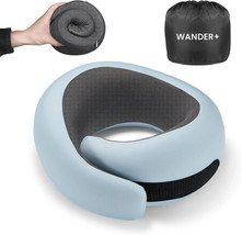 WANDER PLUS® Genuine Travel Pillow, Sky Blue, Pure Memory Foam Neck Pillow - $570.63 MXN