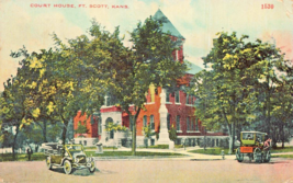 Fort Scott Kansas~Court HOUSE-CIVIL War MONUMENT~1912 S H Kress Postcard - £11.31 GBP