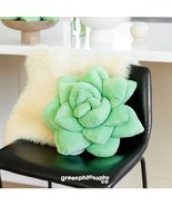 16&quot; Sage Green Succulent Cactus Pillow Bedding Accent Green Lil Pop Phil... - $523.58 MXN