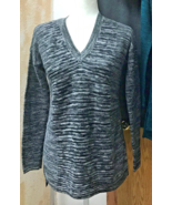 Ellen Tracy NWOT Sweater style Tunic small black &amp; Ivory Marled design - $466.88 MXN