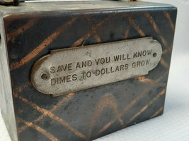 Vtg Save And You Will Know Dimes To Dollars Grow Still Bank Traveling Bank - £31.56 GBP