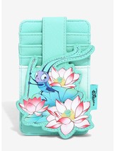 Loungefly Disney Mulan Cri-Kee &amp; Mulan Lotus  Teal Cardholder - £23.58 GBP