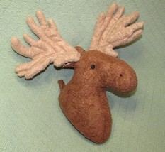 18&quot; Plush Moose Head Mounted Stuffed Animal Hobby Lobby Loop For Hanging Tan - £10.07 GBP