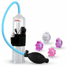 LeLuv Vibrating Penis Pump Silicone Hose EasyOp Bgrip 4 Jelly Rings - £20.35 GBP