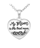 My mom is the best mom ever!&quot; Heart  Pendant 925 sterling Silver - $526.88 MXN