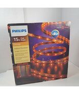 NEW Philips Orange Flat Rope Lights 15 ft LED Indoor Outdoor Halloween fall - €31,71 EUR