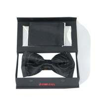 Men Formal Award Bow Tie Hankie Insomnia by Manzini Floral MZS303 Black Gold image 5