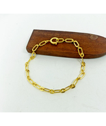 18K Gold Plated Flat Figaro Chain Bracelet 925 Silver Sterling, Unisex B... - £56.08 GBP+