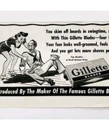 1944 Gillette Thin Razor Blades Advertisement Rollerskating Navy Man DWA20 - $27.40 CAD