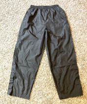 Vintage 80s 90s Track Pants Mens XL Black Rain Windbreaker Nylon Camp Go... - $28.51