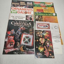 Christmas Cross Stitch Lot of 9 Leaflets/Charts/Books Ornaments Stockings - $18.98
