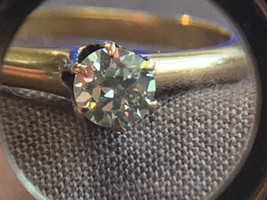 Vtg 14K Yellow Gold Diamond Solitaire Ring 2.67g Fine Jewelry Sz 6  - £394.41 GBP