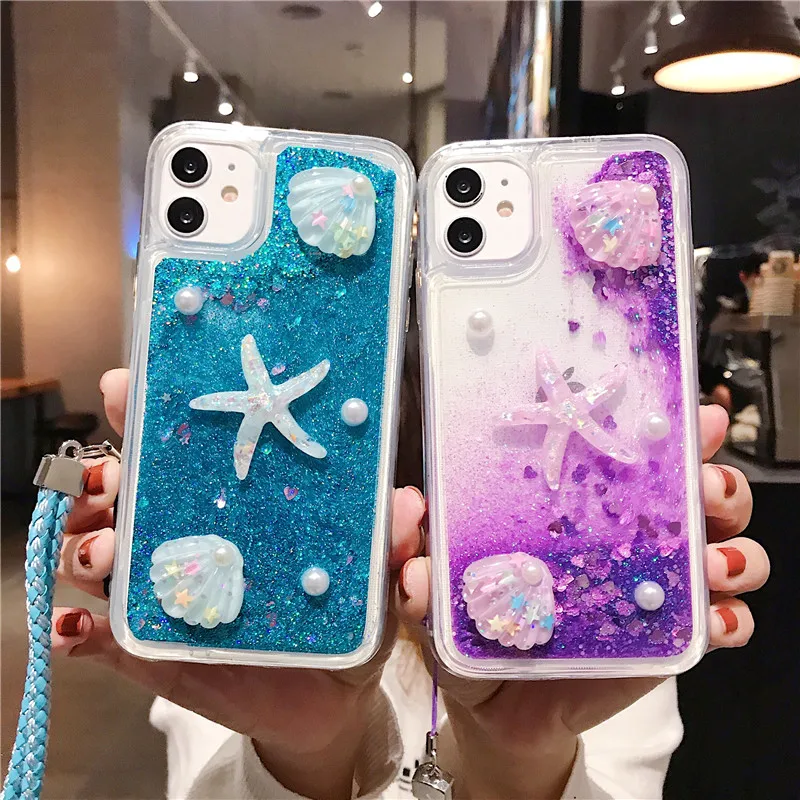 Hot quicksand Pearl starfish Soft border phone case for iphone 6 7 8 Plu... - $9.09+