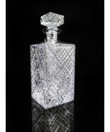 Faberge Atelier Crystal Waffle Whisky Decanter Cut Glass - $895.00