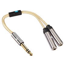 1/4 Splitter Cable, 1/4&quot; Trs 6.35Mm Stereo Male Plug To Dual 1/4&quot; Trs 6.35Mm Fem - £17.30 GBP