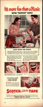 1946 Scotch Brand Cellulose Tape Picnic Couple Smile Vintage Print Ad d7 - £20.14 GBP