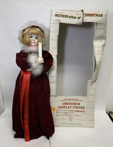 Vintage Telco Motion-ettes Of Christmas Caroler Girl Animated Illuminated Works - £39.19 GBP