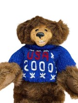 Kimbearly&#39;s Originals Teddy Bear Artist Kimberly Hunt Plush USA Sweater 2000 - £19.11 GBP