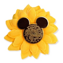 Mickey Mouse Disney Pin Brooch: Yellow and Brown Flower  - £10.15 GBP