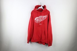 Vintage Reebok Mens XL Faded Heavyweight Detroit Red Wings Hockey Hoodie Red - £44.60 GBP