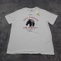 Levis Shirt Mens L White Casual Short Sleeve Graphic Print Crew Neck Kni... - $355.10 MXN