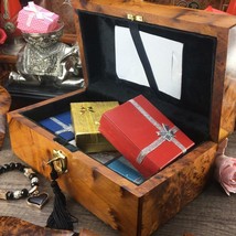 Handmade black velvet thuya wooden box from morocco, Halloween gift box - £252.44 GBP
