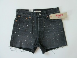 NWT Levis&#39; Wedgie Short in Bling Bling Black Gray Rhinestone Studded Shorts - £19.28 GBP