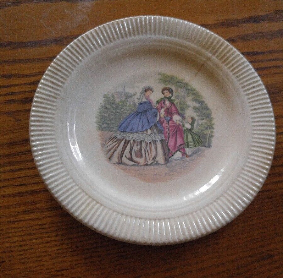 015 Vintage Salem Godey 6.5 Inch Sandwich Plate Victorian Ladies &amp; Child - $4.99