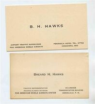 Breard H Hawks Pan American World Airways System Cards Honolulu Hongkong - $17.82