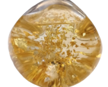 Goldenflow Studios Hand Blown Glass Snow Dome Paperweight 12-24K Gold Fl... - $29.65