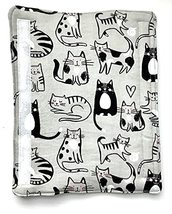 Grey Gray Tabby Tuxedo Kitty Cat Universal Car Seat Belt Headphone Headset Cover - £9.98 GBP