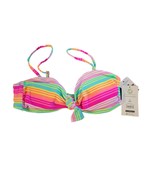 NWT No Boundaries Small 3-5 Striped Multi Colored bikini swim top - £7.81 GBP