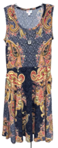 NWT 2.0 LuLaRoe Medium BEAUTIFUL Navy Blue Paisley Knit Nikki Sleeveless... - $44.54