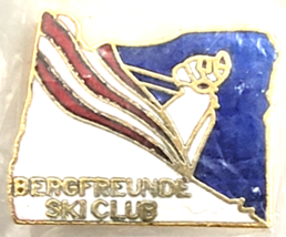 Bergfreunde Ski Club Enamel Pin Portland Oregon Skier Mountain Winter Sp... - €12,88 EUR