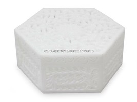 Lattice Marble Personalized Jewelry Handmade Storage Box Decorative Arts H4630 - £97.07 GBP+